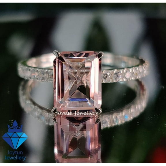 Natural Pink Sapphire 925 Sterling Silver Ring,Engagemant Ring, Birthstone Rings for Women, Gift For Her