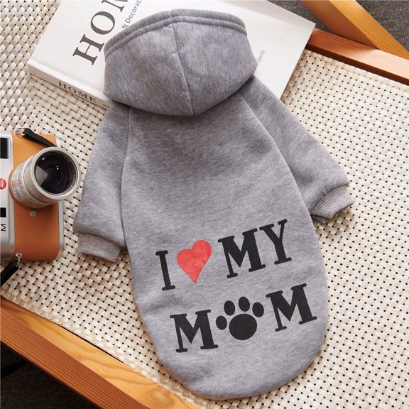 Yidarton 2022 pet printing clothes plus fleece two feet sweatshirt autumn and winter section pullover comfortable dog clothes cat clothes Gray