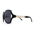 thumbnail image 3 of Mod Womens Exposed Lens Thick Chain Arm Butterfly Sunglasses All Black, 3 of 4