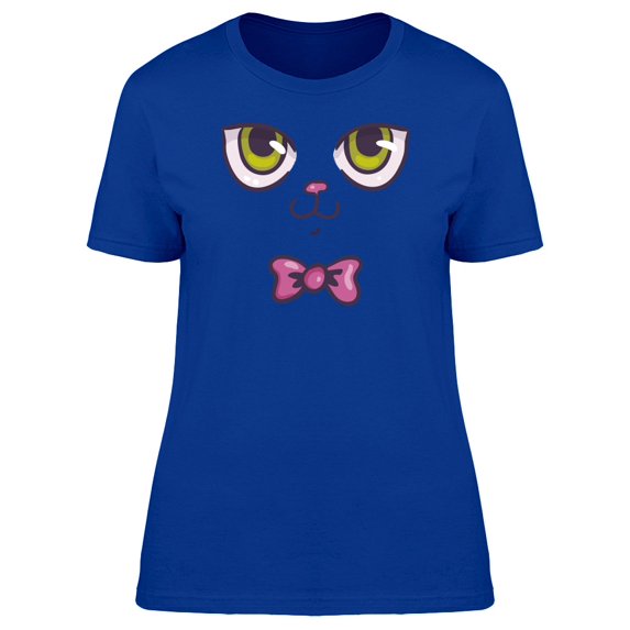 Cute Cat Face Bow Tie Tee Women's -Image by Shutterstock