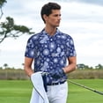 thumbnail image 3 of Yiaed Beautiful Snowflake ButterflyPrint Men's Short Sleeve Polo Shirt,Golf Polo for Men Three-Button Golf Shirt Athletic Casual Collared T-Shirt- Small, 3 of 7