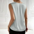 thumbnail image 7 of Ashirexll Tank Tops for Women, Casual Fashion Solid Color V-Neck Satin Sleeveless Blouses Summer Tops, 7 of 7