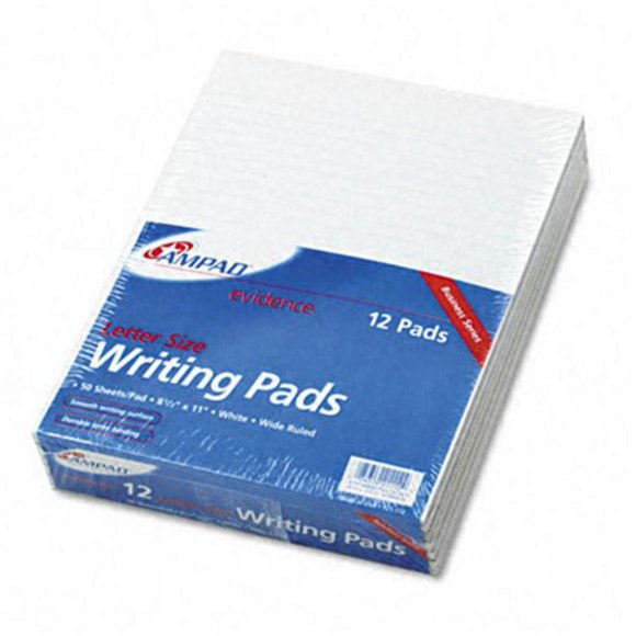 Ampad 21-112 preuve Glue Top Lign- Tapis-Large r-gle-Ltr-Blanc-50-Fiche Pads/Pack- Dozen