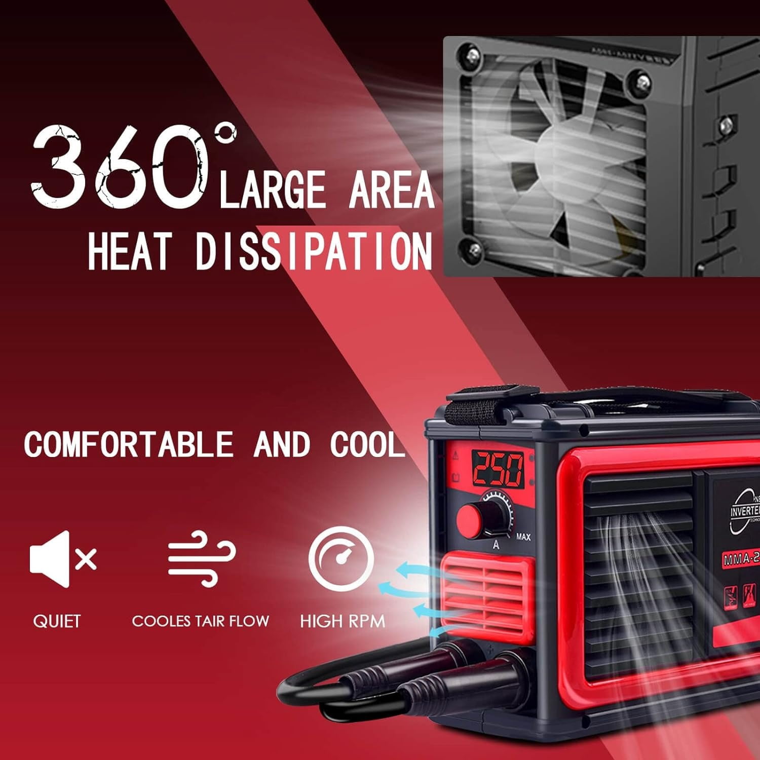 Welding Machine, Upgraded MMA-250A 110V Welder Machine,Portable Stick Welder IGBT Digital Display LCD,Home DIY Arc Welder,Hot Start Arc Force Anti-stick Mini Welder