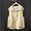 thumbnail image 5 of Avolia Womens Sleeveless Hooded Jacket Vest Lightweight Polyester Mesh Zip Front Summer Top Autumn Layering Outerwear Casual Solid Color Sporty Athleisure Activewear Yellow L, 5 of 8