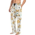 thumbnail image 4 of Men's Pajama Pants with Pockets Sleepwear Lounge Pants Stretch Casual Cute Dog Striped, 4 of 6