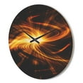 thumbnail image 3 of Designart 'Fractal Explosion of Fire in Black ' Modern Wood Wall Clock, 3 of 5