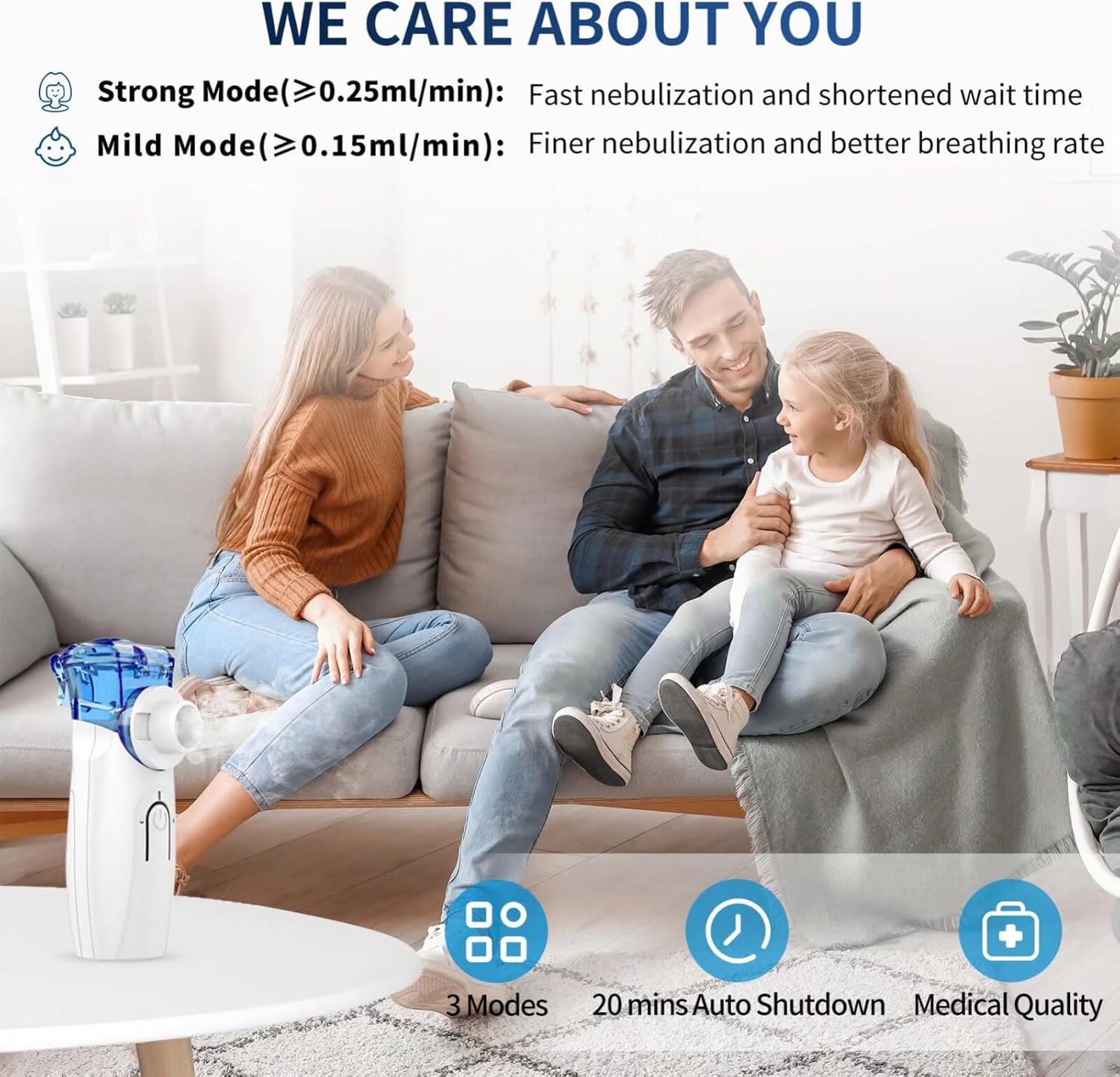 Handheld Personal Cool Mist Humidifier – Ultra-Quiet (<50dB), USB & Battery Powered, 2.5μm Fine Mist for Home, Office & Travel