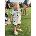 thumbnail image 6 of BemeyourBBs Toddler Baby Boy Girl Golf Outfits Cute Infant Baby Boys Girls Summer Clothes Waffled Short Sleeve Letter Embroidery T-Shirt Pockets Shorts Set Toddler Baby Summer Outfit, 6 of 9