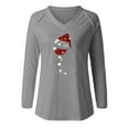 thumbnail image 4 of Black_Friday,Cyber/Monday Clearance Christmas Gift Under $10.00 for Women Fayshow0 Fashion Women Casual V- Neck Christmas Printed Long-Sleeved T-Shirt, 4 of 4