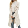 thumbnail image 2 of jsaierl Women's Solid Color Cardigan Wool Sweater Hooded Recreational Long Sleeve Tops, 2 of 7
