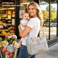 thumbnail image 4 of DEFAHN Diaper Bag, Gray Baby Tote Bag with 15 Pockets, Waterproof Large Capacity for Travel, 4 of 9