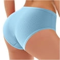 thumbnail image 5 of Ashirexll Ladies Underwear Panties, Plus Size Underwear for Women, Womens Ribbed Low Rise Briefs Stretchy Comfortable Panties, 5 of 7