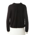 thumbnail image 2 of Studio M Womens Black Long-Sleeve Tie-Neck Jersey Top XS, 2 of 2