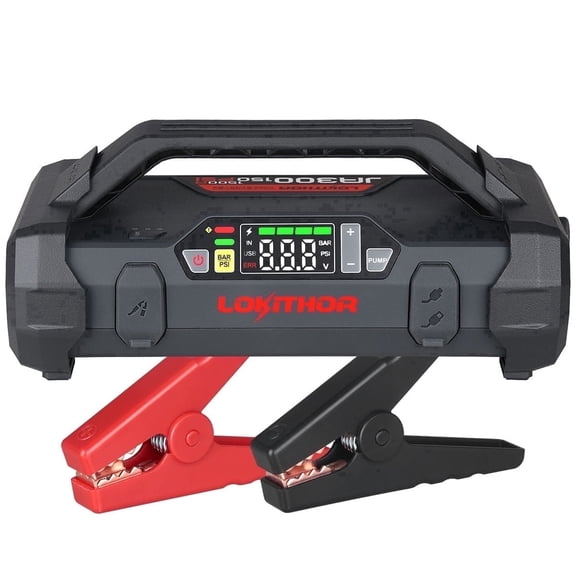 LOKITHOR JA300 1500A 12V Car Jump Starter with Air Compressor, 150 PSI Digital Tire Inflator, Portable Battery Booster pack (7.0L Gas/4.5L Diesel)