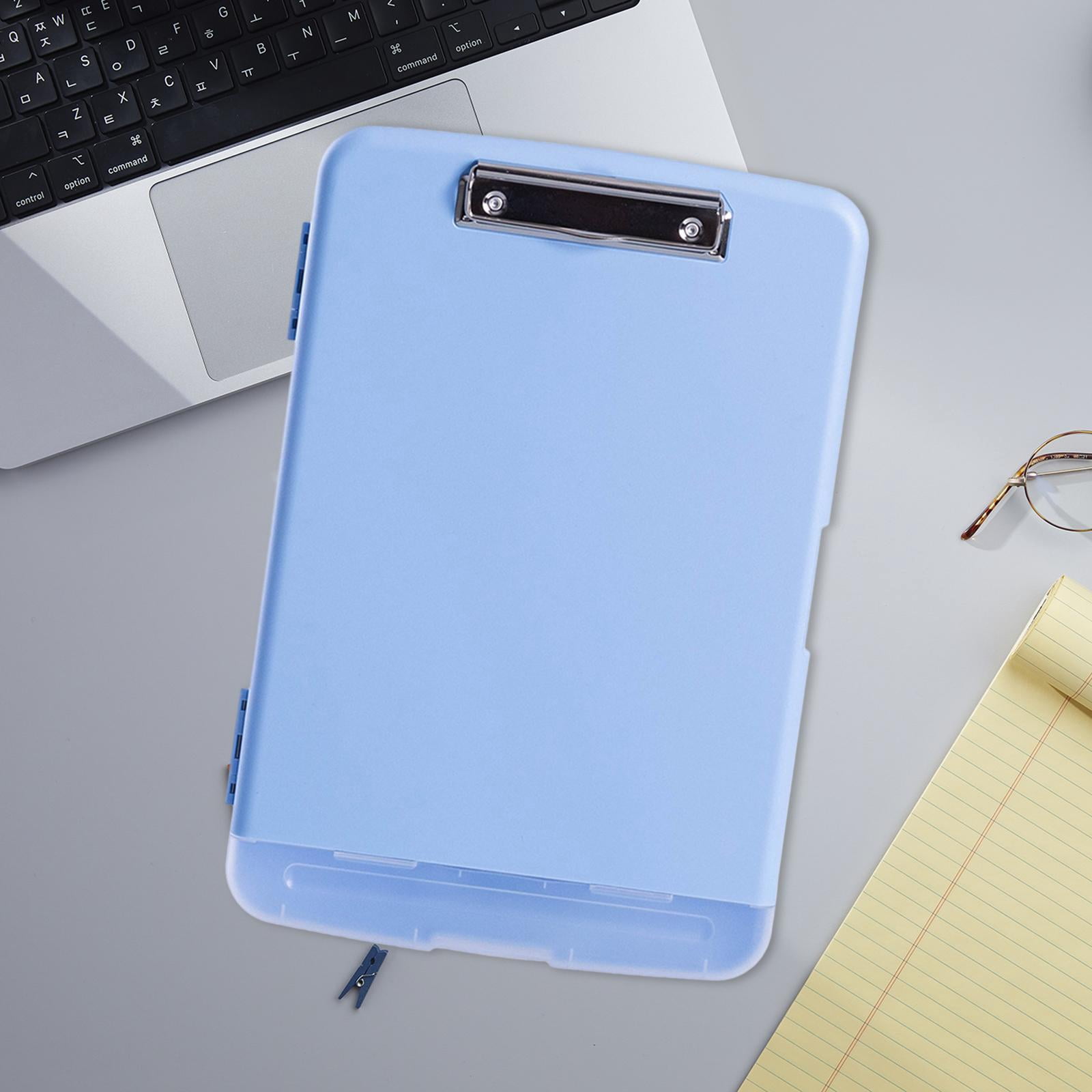 simhoa Low Profile Clipboard with Storage and Pen Holder A4 Size Clipboard Organizer,PP,Multifunctional Nursing Clipboard for Office light blue