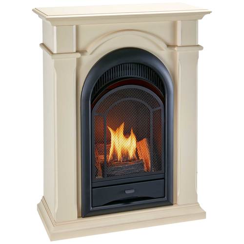 ProCom Dual Fuel Ventless Gas Fireplace System With Corner Combo Mantel