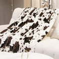 thumbnail image 5 of Cozy Throw Blanket Twin Size Black and White Cow Print Soft Fuzzy Fleece Bed Blanket Lightweight Plush Twin Blanket 60x80inch for Bedroom Livingroom, 5 of 6