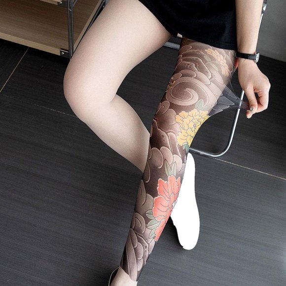 SharkTRUE Ultra-Thin Invisible Tattoo Leggings: 2025 New Design, Oriental & Modern Fusion, All-Gender Fit