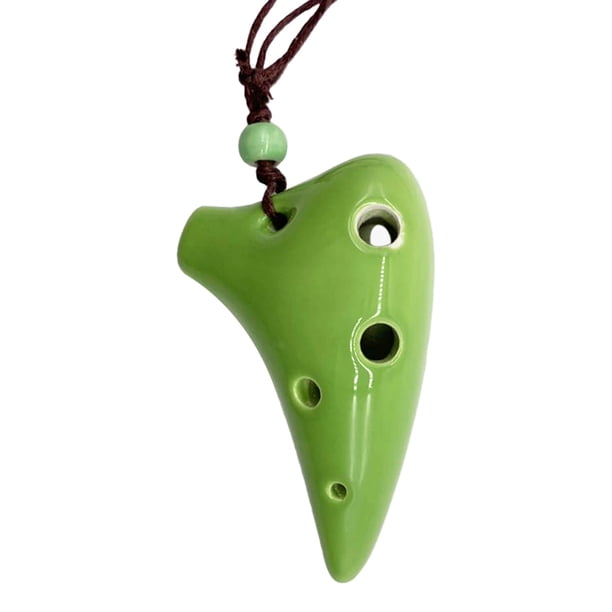 Ocarina 6 hoyos de cerámica Ocarina Alto C Instrumento musical de estilo submarino con puntaje musical Lanyard para amantes de la música y principiantes Irfora Ocarina