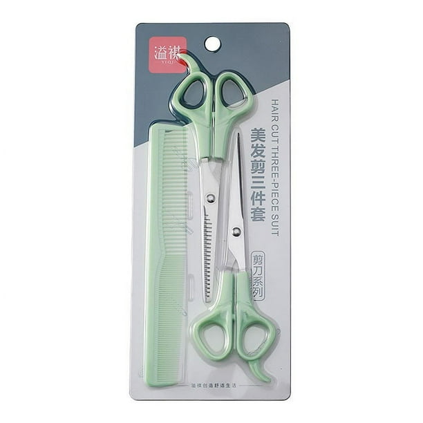 Kit de tijeras para cortar el pelo, peine para flequillo y corte plano, set de peluquería, cortapelos de metal