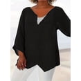 thumbnail image 1 of Plus Size Long Sleeve Top - Relaxed Fit Casual Style with Simple Plain Long Sleeves, 1 of 12