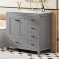 thumbnail image 3 of Euroco 36" Gray Bathroom Vanity with Ceramic Sink Combo, Abundant Storage Cabinet -2 Soft close doors and 5 drawers, 3 of 9
