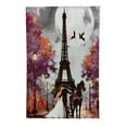 thumbnail image 2 of Heduofu Paris House Flag Lovers Kiss Under Eiffel Tower Bright Moon Horse Tree Bird Garden Flags Double-Sided Banner Welcome Yard Flag Home Outdoor Decor White, 2 of 6