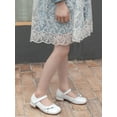 thumbnail image 3 of DADAWEN Girls Dress Shoes Mary Jane Low Heel Shoes for Toddlers Perfect for Weddings Parties and School White Size 12, 3 of 6