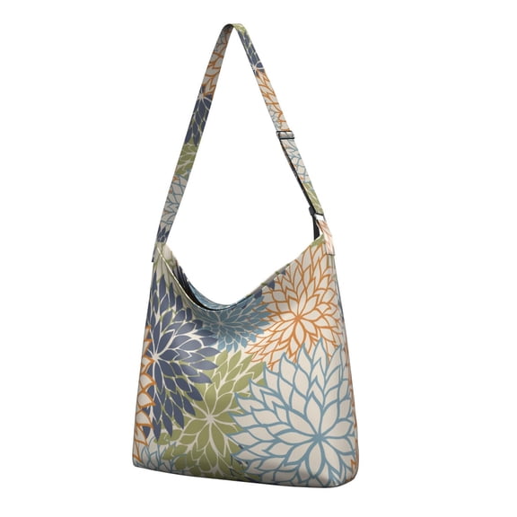 Tribal Artistic Crossbody Shoulder Bag - Natural Floral Sling Tote, Large Capacity Boho Handbag