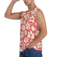 thumbnail image 3 of Fotbe Beige Flowers Men's Camiseta sin Mangas Estampada para Hombres, Playera Casual para Gimnasio, Entrenamiento, Playa-Small, 3 of 7