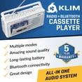 thumbnail image 2 of Reproductor de casetes KLIM portátil tipo boombox con Bluetooth, USB y AM/FM, 2 of 8