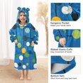 thumbnail image 3 of FORMRS Wearable Blanket Hoodie with Sleeves for Kids Cozy Flannel Sweatshirt, Blue Abstract, 3 of 7
