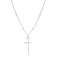 thumbnail image 6 of 925 Sterling Silver Cross Choker Necklace for Women Teens Simple Cross Pendant Necklace Chain Minimalist, 6 of 10