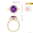 thumbnail image 6 of ANGARA Natural 3.2 Ct. Amethyst with Diamond Halo Ring in 14K Yellow Gold for Women (Ring Size: 11.5), 6 of 11