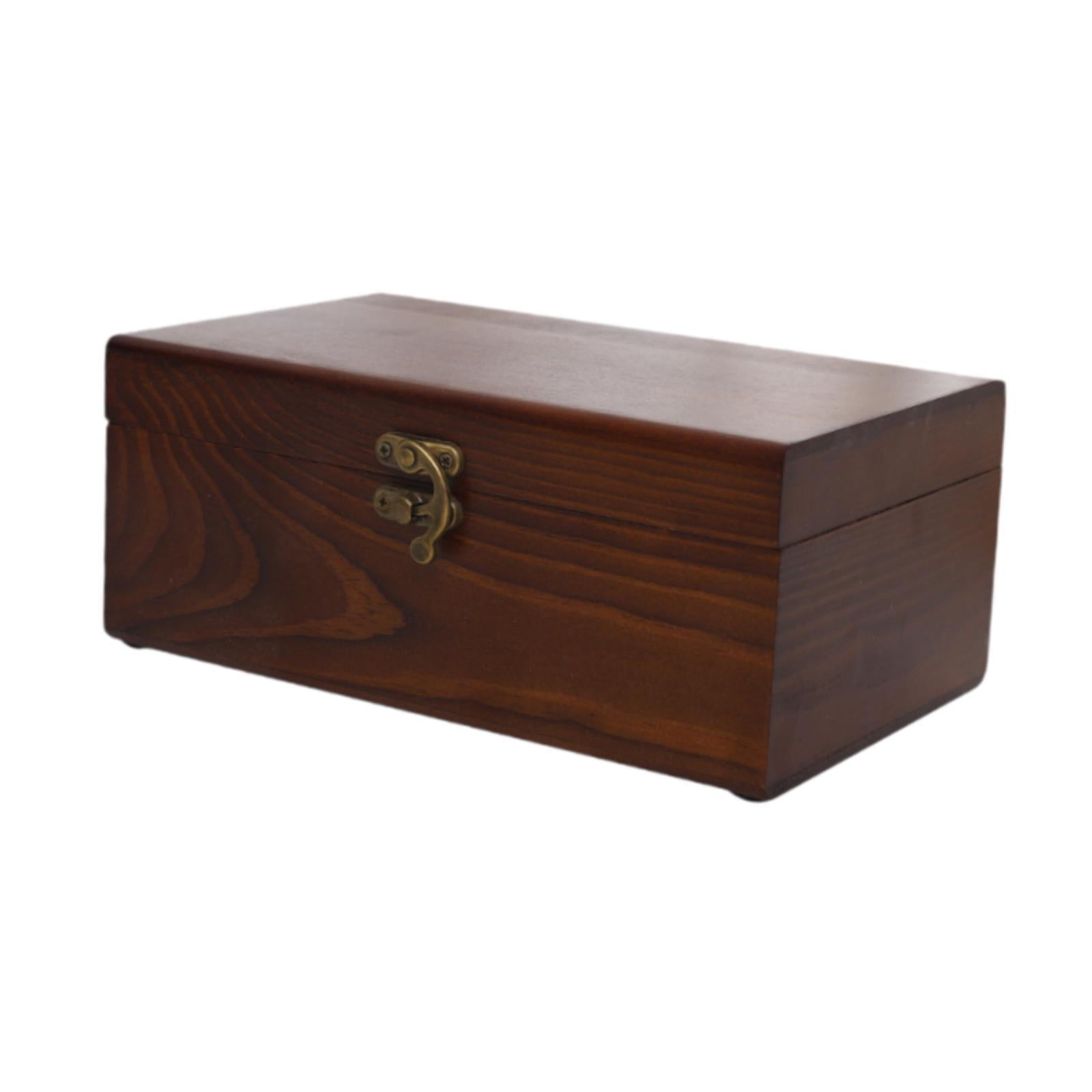 FVDPWYE Wooden Sewing Box Decorative Wood Storage Box Household for Handmade Craft Empty