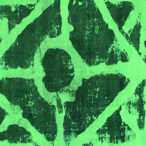 Ahgly Company Indoor Square Abstract Green Modern Area Rugs, 8' Square