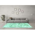 thumbnail image 3 of Ahgly Company Machine Washable Indoor Rectangle Abstract Turquoise Blue Modern Area Rugs, 7' x 10', 3 of 4