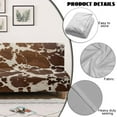 thumbnail image 3 of SCRAWLGOD Cow Print Splash Brown Armless Futon Cover, Comfortable Sofa Cover Stretch Couch Cover for Futon, Washable Couch Furniture Protector with Elastic Bottom for Pets, 3 of 7