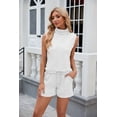 thumbnail image 6 of EASYBRAUS Women Summer Sleeveless Shorts Set Casual Drawstring Pocket Outfit Two Piece Set, 6 of 9