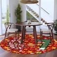 thumbnail image 3 of Red Christmas Round Area Rug 5Ft Washable Circle Rugs for Living Room Bedroom, Winter Xmas Gifts Stockings Wreaths Bells Non-Slip Carpet Floor Mats Indoor Outdoor Carpet Runner Aesthetic Home Decor, 3 of 8