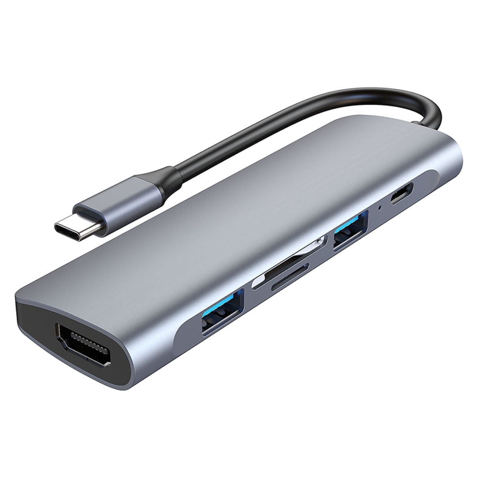 Ultra-fast Dock Station 6 in 1 USB C Hub 5gbps Secure Data Transfer Hub Type C to USB TF Adapter PD Synchronous Use