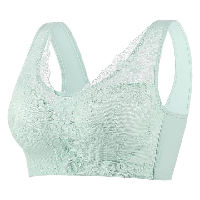 LOVZFMLL Bras for Women Woman's Lace Thin Style Ventilate Large Size Bra Without Steel Rim Green 40C