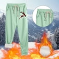 thumbnail image 3 of Gibobby Leggings de cintura alta Pantalones de chándal de invierno para mujer Pantalones de chándal con forro Pantalones deportivos para correr（Verde， S), 3 of 4