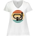 thumbnail image 3 of Inktastic Scuba Diver Retro Sunset Diving Gift Women's Plus Size V-Neck T-Shirt, 3 of 5