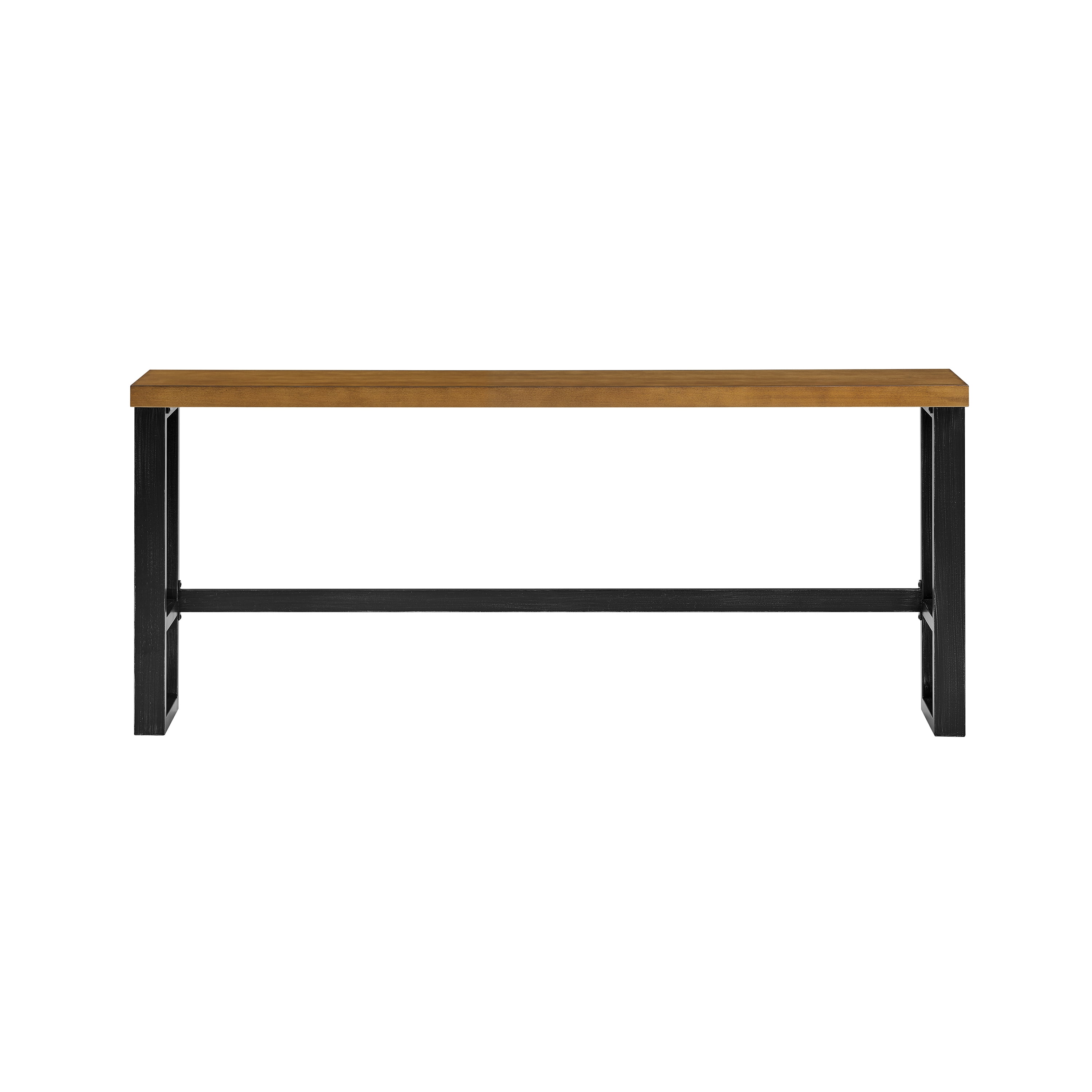 Powell Samuel Bar Height Wood and Metal Indoor Console Table, Dark Gunmetal/Brown