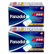 PANADOL 500 mg Extra Strength Caplets Pain Reliever 24 Caplets Pack of 2