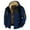 Navy, variant on Fall Winter Men's Hooded Long Sleeve Pocket Plus Size Sweatshirt Jacket