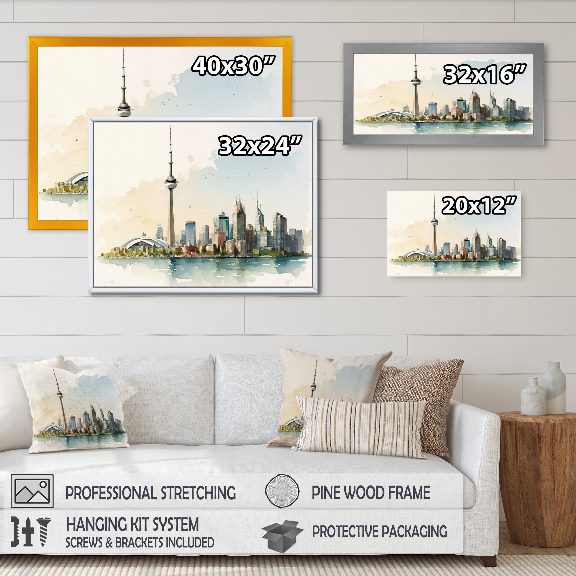 Designart Toronto Skyline II Canvas Wall Art