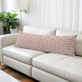 thumbnail image 2 of Pink Flowers Body Pillow Cover 20 x 60 Inch Decorative Pillow Cover Spring Botanical Vertical Stripes Beige Lumbar Pillowcase Seasonal Rectangle Cushion Case for Couch Sofa Bed Living Room, 2 of 9